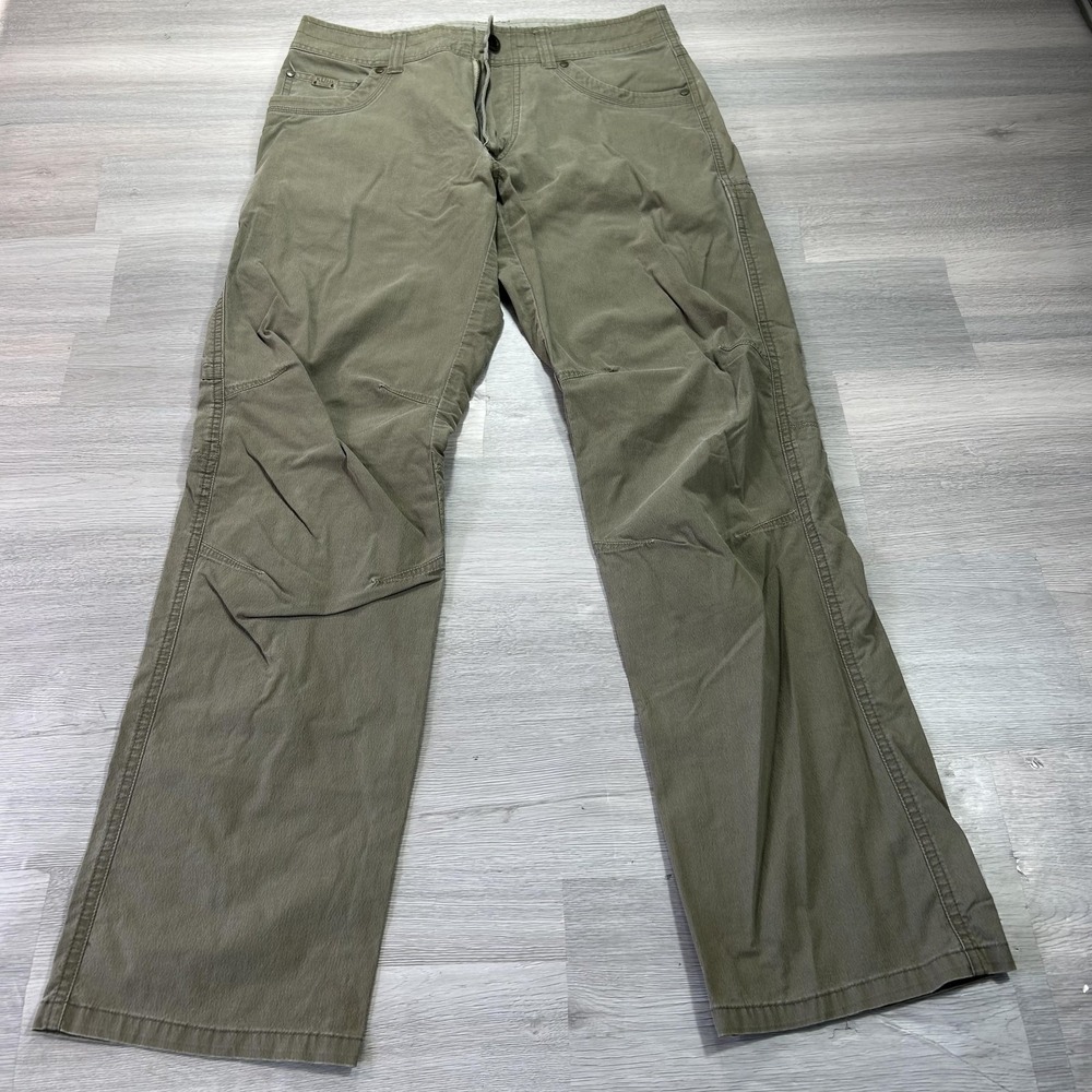 Kuhl Pants Mens 30x32 Green Revolvr Canvas Stretch 5 Pocket Casual Outdoor